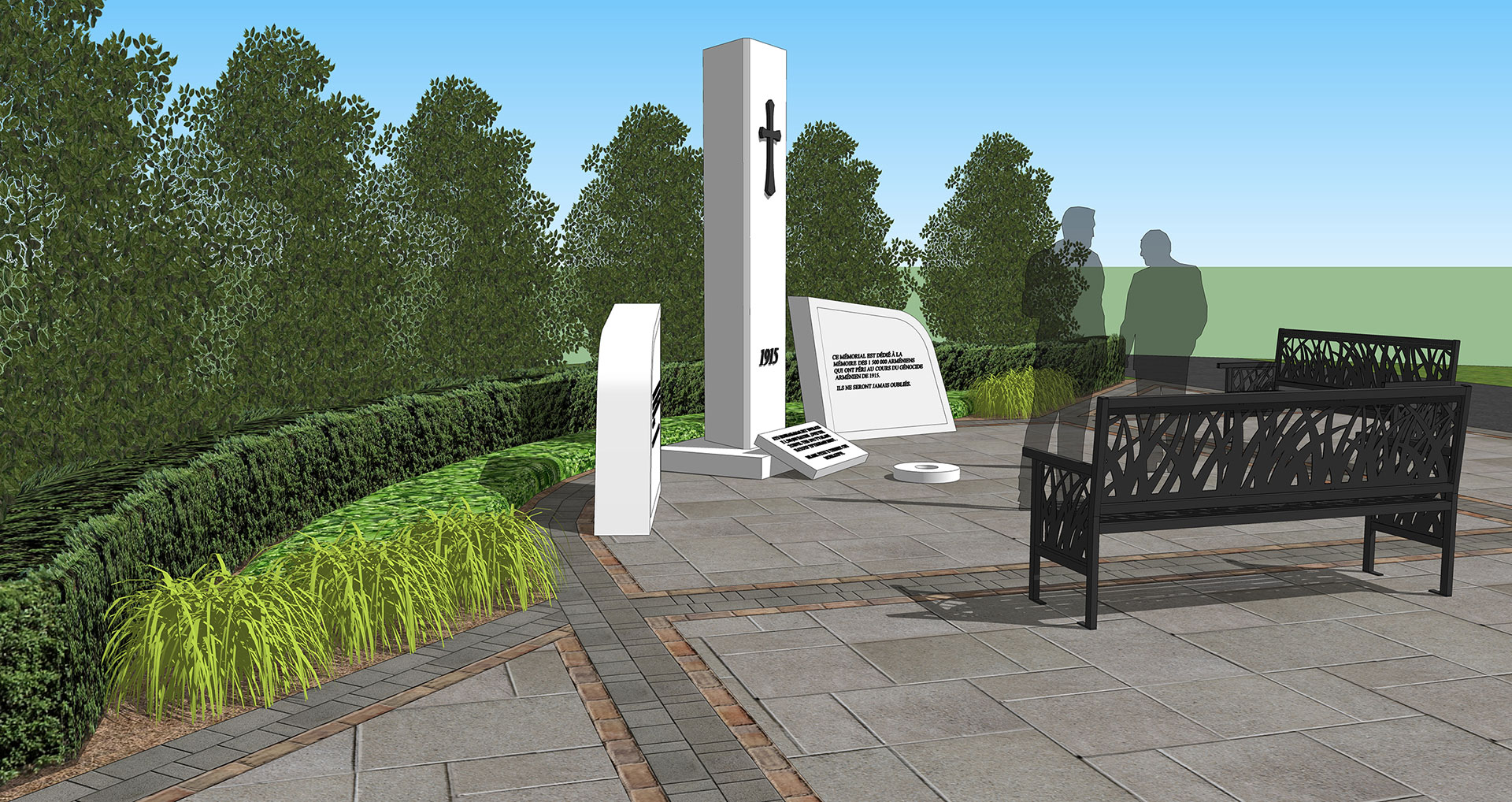 Concept Design for Armenian Memorial at Woodland Cemetery