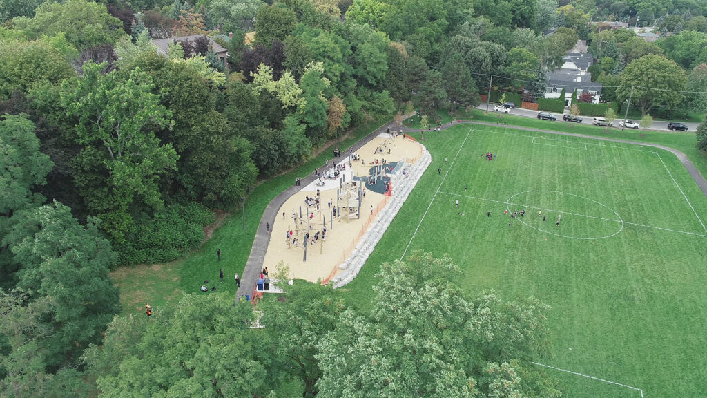 Drone shot of Humbertown Park on Opening Day by SDG